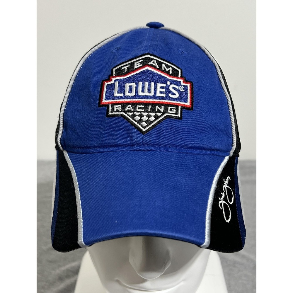 Team Lowe's Racing Hat Cap Strap Back Blue White NASCAR Mens 48 Jimmie Johnson